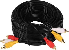 img 4 attached to 🔌 30ft RCA to RCA Composite AV Cable, Audio Video Cord for TV, DVD, VCD, etc.