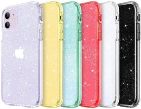 img 3 attached to 📱 JJGoo Crystal Glitter iPhone 11 Case - Bling Clear & Shockproof Protective Phone Case, Cute Thin Slim Cover for Women Girls - 6.1 inch (2019)