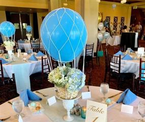 img 1 attached to 🎈 Add Elegance to Your Celebrations with Beaumode Hot Air Balloons Net 36" Centerpiece Photo Props for Baby Shower, Weddings, Birthdays, and Parties - Pack of 2