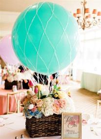 img 4 attached to 🎈 Add Elegance to Your Celebrations with Beaumode Hot Air Balloons Net 36" Centerpiece Photo Props for Baby Shower, Weddings, Birthdays, and Parties - Pack of 2