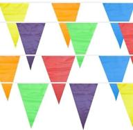 🎉 100-foot weatherproof pennant banner with 48 multicolor flags - ideal party decor for kids' parties, carnivals, indoor/outdoor events logo