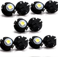 autoe 10pcs t6.5 18mmx12.5mm wedge 5050 1smd led bulbs for dash dashboard gauge cluster instrument light in white logo