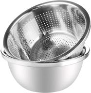 🥗 linkidea 304 stainless steel colander with bowl set of 2 - kitchen strainer, washer, drainer basket with basin for vegetable, fruits, pasta, salad mixing - heavy duty & dishwasher safe: a comprehensive review logo