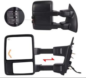 img 4 attached to 🚗 Perfit Zone Towing Mirror Pair Set: Replacement for 1999-2007 F250/F350/F450/F550 Super Duty & 01-05 Excursion Extendable Smoke Power Heated Side Mirrors with Signal Light