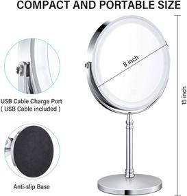 img 1 attached to 💡 AMZTOLIFE 8-Inch Lighted Makeup Mirror: Double Sided, Dimmable & Rechargeable with 10X Magnification