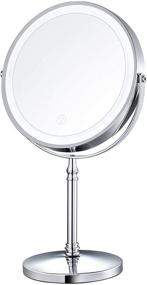 img 4 attached to 💡 AMZTOLIFE 8-Inch Lighted Makeup Mirror: Double Sided, Dimmable & Rechargeable with 10X Magnification