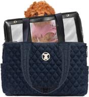 miso pup denim quilted shell logo