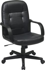 img 3 attached to 🪑 Adjustable Mid-Back Managers Office Chair - Padded Eco Leather Seat and Back | Office Star