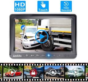img 2 attached to 🔌 Wireless HD 1080P AMTIFO 7 Inch DVR Monitor System with 2 Rear View Cameras for RVs, Trailers, and 5th Wheels - Support for Add-On Second Wireless License Plate Camera or RV Camera - A9