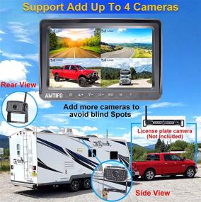 img 3 attached to 🔌 Wireless HD 1080P AMTIFO 7 Inch DVR Monitor System with 2 Rear View Cameras for RVs, Trailers, and 5th Wheels - Support for Add-On Second Wireless License Plate Camera or RV Camera - A9