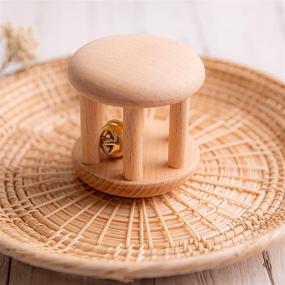 img 1 attached to 🍃 Organic Wooden Rattle with Bells - Promise Babe Infant Gym: Perfect Nursing & Shower Gift, Waldorf-Style Toy