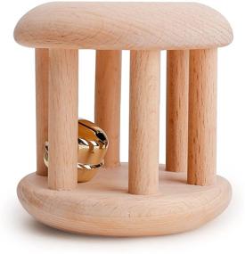 img 4 attached to 🍃 Organic Wooden Rattle with Bells - Promise Babe Infant Gym: Perfect Nursing & Shower Gift, Waldorf-Style Toy