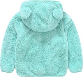 img 3 attached to Warm Winter Toddler Girls Boys Fleece Hoody Jacket: Zip Up Teddy Coat for Outdoors