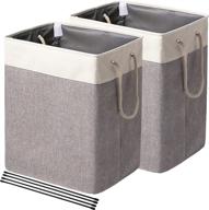 fairyhaus laundry basket-2pack: durable gray hamper with support rods & easy carry handles - 65l dirty laundry hampers baskets for clothes storage logo