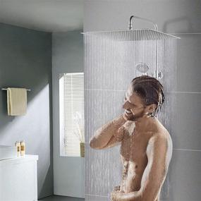 img 1 attached to 🚿 Vonvan 16'' Rain Shower Head: California Compliant, High Pressure 1.8 GPM, Large Brushed Nickel Square, Easy Install, Anti-Clogging Silicone Nozzles