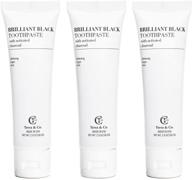 terra & co. brilliant black toothpaste: natural 2oz (3ct) with 🌿 activated charcoal for organic teeth whitening - vegan, cruelty-free luxury dental care logo