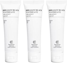 img 4 attached to Terra & Co. Brilliant Black Toothpaste: Natural 2oz (3ct) with 🌿 Activated Charcoal for Organic Teeth Whitening - Vegan, Cruelty-Free Luxury Dental Care