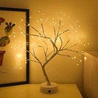 led bonsai tree light - artificial tree with battery and usb operation, 6-hour timer, adjustable branches - warm white glow silver branches логотип