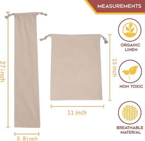 img 3 attached to HXMLS 5Park Linen Bread Bags: Reusable Storage Solution for Homemade Artisan Bread, Size 3-11x15in & 2-27x5.8in