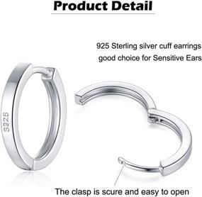 img 3 attached to 💎 Stunning GULICX Sterling Silver Small Hoop Stud Earrings - Sparkling Cubic Zirconia Cuff, Cartilage Huggies, and Ball Earrings for Women and Girls