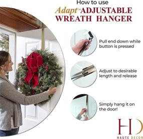 img 2 attached to 🔒 Premium Adjustable Wreath Hanger - 20-lb Capacity, Oil-Rubbed Bronze Finish