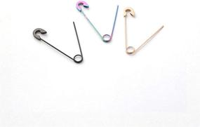 img 2 attached to 🌈 Stylish Polychromatic Goth Punk Stainless Steel Safety Pin Earrings: Nickel-Free Jewelry Gift for Women, Girls, and Teens - 6 Pairs