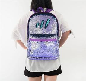 img 3 attached to Lightweight Reversible Sequins 🎒 Backpack: Explore in Style with HeySun