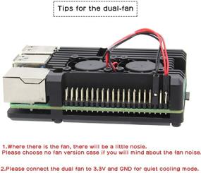 img 1 attached to Enhanced Cooling Case for Raspberry Pi 4 Model B – Geekworm Armor Case with Dual Fan, Aluminum Alloy Construction for Effective Passive Cooling