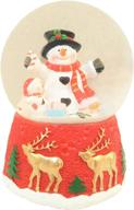 🎅 enchanting christmas snowman musical water globe - lightahead polyresin snow ball логотип