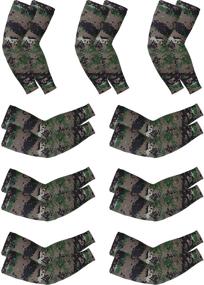 img 4 attached to 👕 Bememo 9 Pairs Unisex UV Protection Sleeves: Stay Cool with Long Arm Cooling Sleeves in Camouflage Design