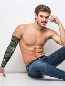 img 1 attached to 👕 Bememo 9 Pairs Unisex UV Protection Sleeves: Stay Cool with Long Arm Cooling Sleeves in Camouflage Design