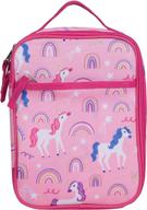 🌈 wildkin day2day kids lunch box bag: 9.75 x 7 x 3.25 inches, ideal for school & travel, bpa-free - rainbow unicorns logo