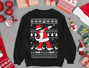 img 1 attached to 🎅 Playful Dabbing Santa Ugly Christmas Sweaters Kids Sweatshirt: Long Sleeve Shirt for Festive Fun