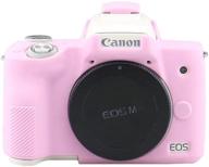 📷 чехол с мягкими силиконовыми резинками easy hood для камеры canon eos m50/m50 ii - защита от царапин, защитная накладка (розовый цвет) - повышение seo логотип