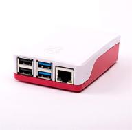 🔴 stylish raspberry pi 4 case - red/white: rpi4-case-rw logo