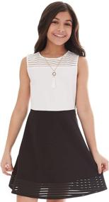img 1 attached to Amy Byer Girls Illusion Neckline Girls' Clothing