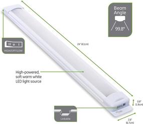 img 3 attached to 💡 Efficient GE Slim LED Light Bar: 24 Inch Under Cabinet Fixture, Plug-In, Convertible to Direct Wire, Linkable, High/Off/Low, Easy Installation, 803 Lumens, 3000K Soft Warm White - GE 38848