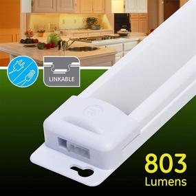 img 2 attached to 💡 Efficient GE Slim LED Light Bar: 24 Inch Under Cabinet Fixture, Plug-In, Convertible to Direct Wire, Linkable, High/Off/Low, Easy Installation, 803 Lumens, 3000K Soft Warm White - GE 38848