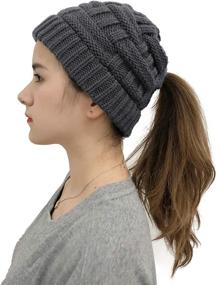 img 1 attached to Proboths Ponytail Beanie Stretch Winter Outdoor Recreation