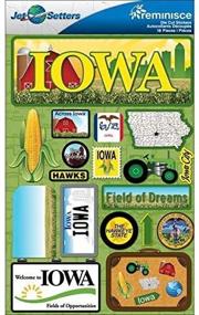 img 1 attached to Reminisce Jet Setters 2 Iowa 3D Sticker: Capture Memories with Vibrant Dimensional Designs