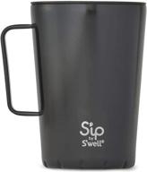 ☕ s'well mug - 15 fl oz - coffee black - double wall insulated stainless steel travel mug, 15oz логотип