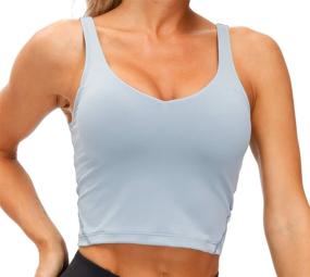 img 1 attached to Longline Wirefree Support Running Workout Women's Clothing for Lingerie, Sleep & Lounge