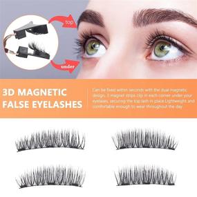 img 2 attached to 3D Reusable Magnetic Eyelashes Set - No Eyeliner, No Glue, Dual Magnets | Includes Applicator and Tweezers (8 Pieces)