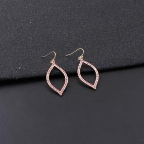 img 1 attached to 🌟 Dainty Marquise Shape Drop Earrings for Women Girls: 14K Gold or Silver Plated, with Halo Pave Rhinestones - Lightweight Earrings for Her, Mother, or Yourself