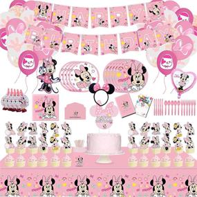 img 4 attached to 🎀 Minnie Mouse Birthday Party Supplies and Decorations Set for Girls