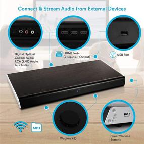 img 3 attached to PyleHome PSBV630HDBT.5: Продвинутая звуковая панель для телевизора с Bluetooth, встроенным сабвуфером и системой объемного звука.