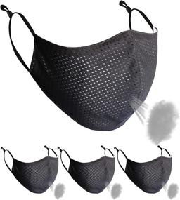 img 4 attached to 🔥 M MULGARIA Breathable Face Mask for Men Women Youth Reusable Workout Gym Sports Masks in Black