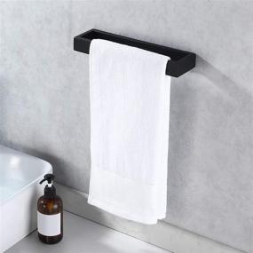 img 2 attached to 🔳 Modern Wall Mount SUS304 Stainless Steel Black Towel Holder - KES Hand Towel Holder Black Towel Ring 10 Inch Towel Holder Matte Black, A23080-BK