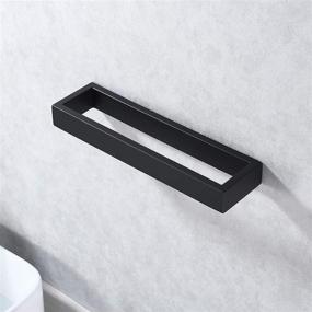 img 1 attached to 🔳 Modern Wall Mount SUS304 Stainless Steel Black Towel Holder - KES Hand Towel Holder Black Towel Ring 10 Inch Towel Holder Matte Black, A23080-BK