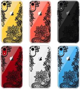 img 3 attached to MURMAZ IPhone XR Case Clear Cute Black Floral Design Transparent Slim Hard Back Soft Bumper Hybrid Protective Flowers Phone Cover For Girls Women(Flora Lines XR)